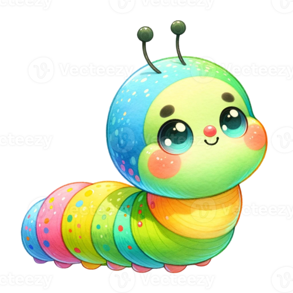 Cute Hungry Caterpillar Clipart - Perfect for Children's Books, Invitations, and Educational Materials png