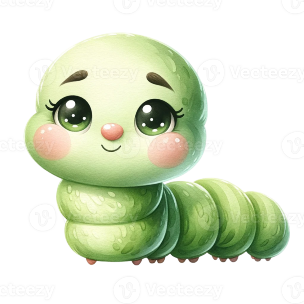 Cute Hungry Caterpillar Clipart - Perfect for Children's Books, Invitations, and Educational Materials png
