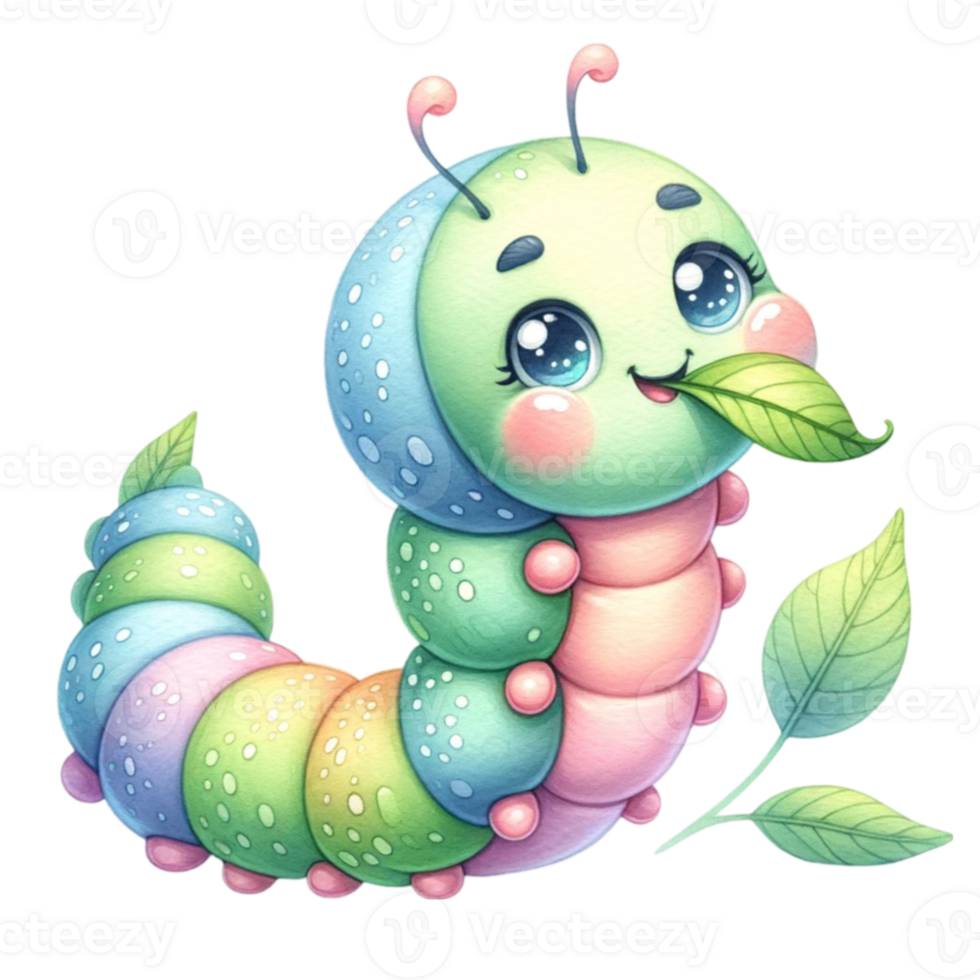 Cute Hungry Caterpillar Clipart - Perfect for Children's Books, Invitations, and Educational Materials png