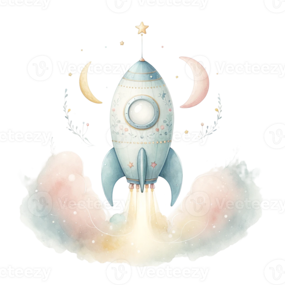 adorable Watercolor Astronaut Clipart Perfect for crafting whimsical nursery decor, birthday invitations, or your very own space-themed projects png