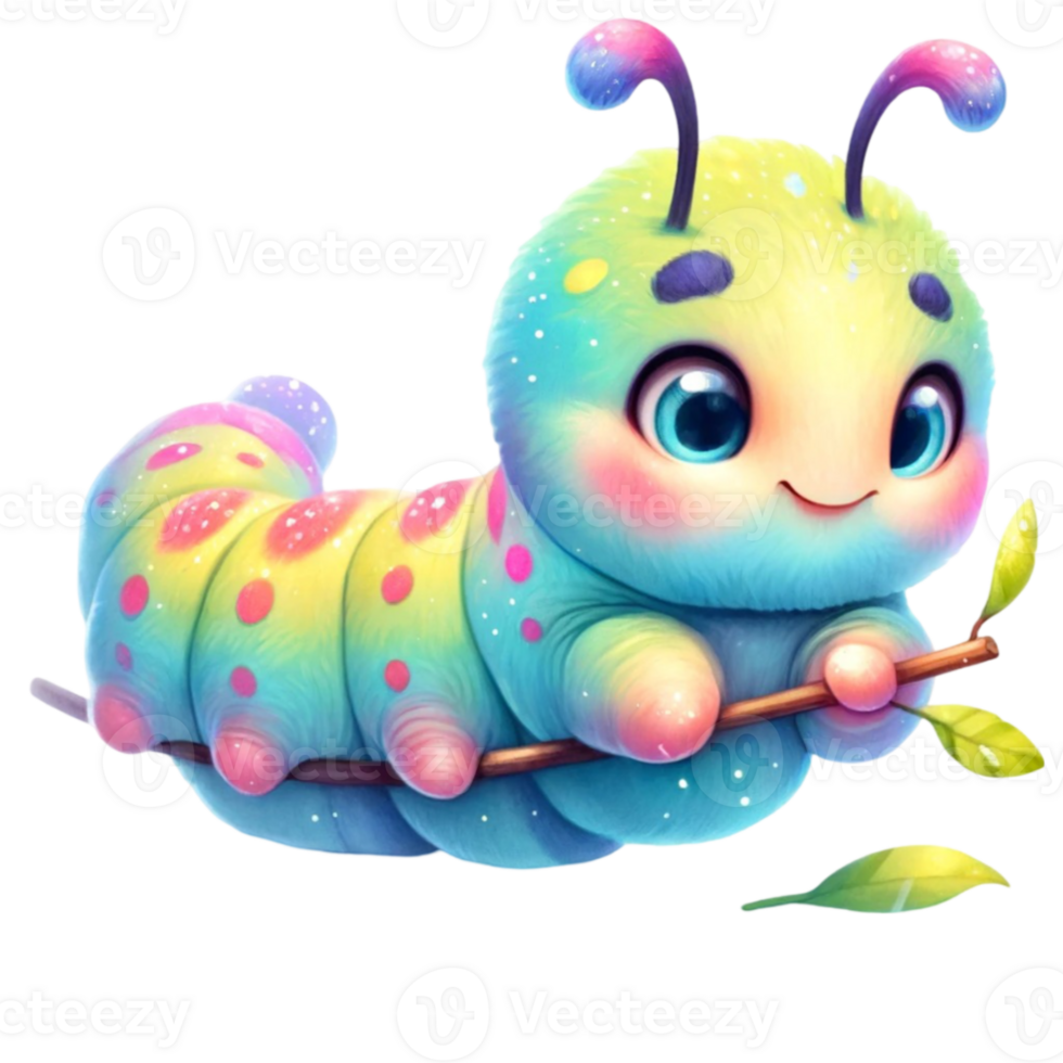 Cute Hungry Caterpillar Clipart - Perfect for Children's Books, Invitations, and Educational Materials png