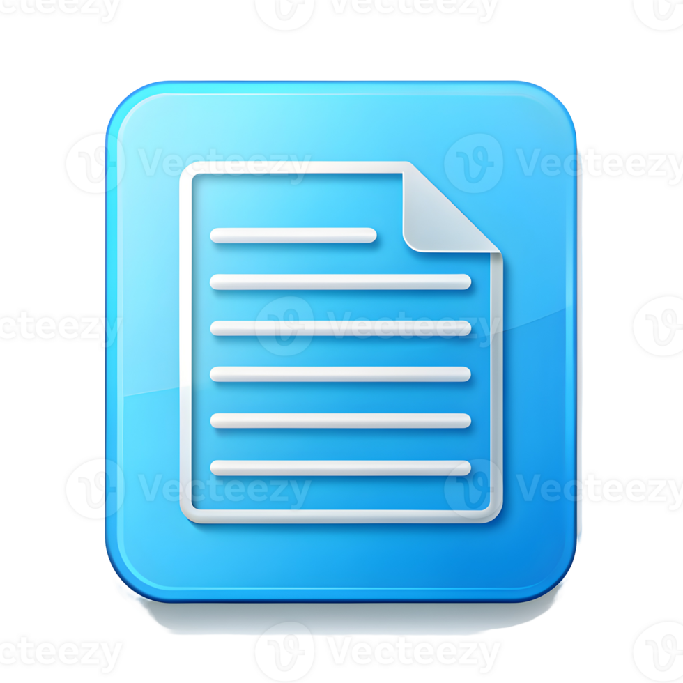 Document or File Icon on Transparent Background png