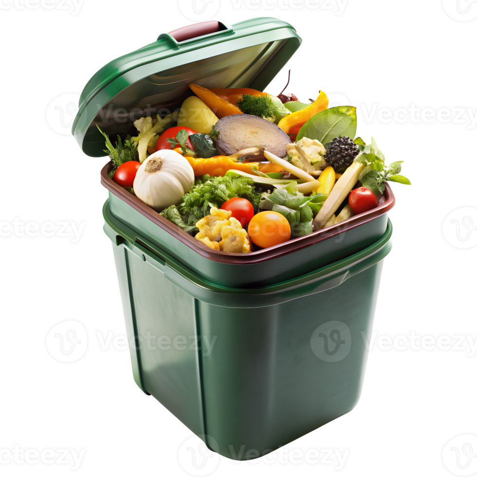 Eco-Friendly Compost Bin for Organic Waste on Transparent Background png