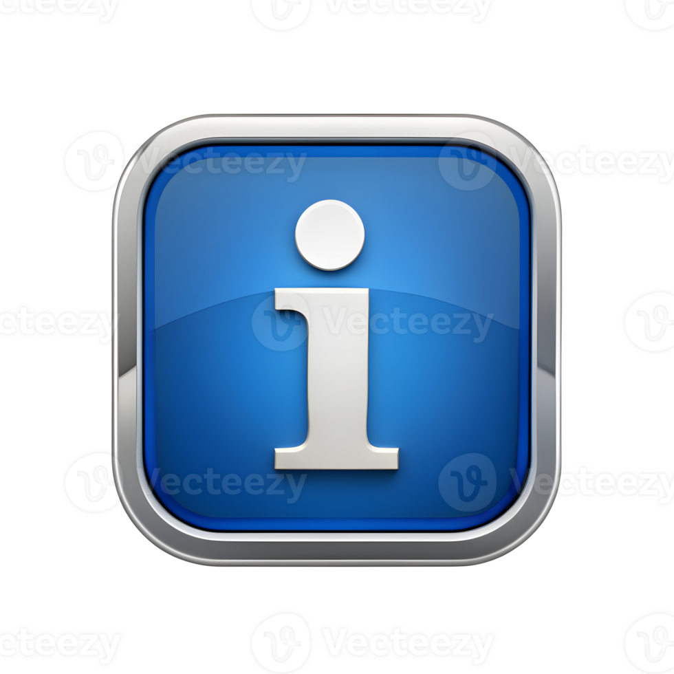 Information Icon 'i' - Detailed Representation on Transparent Background png