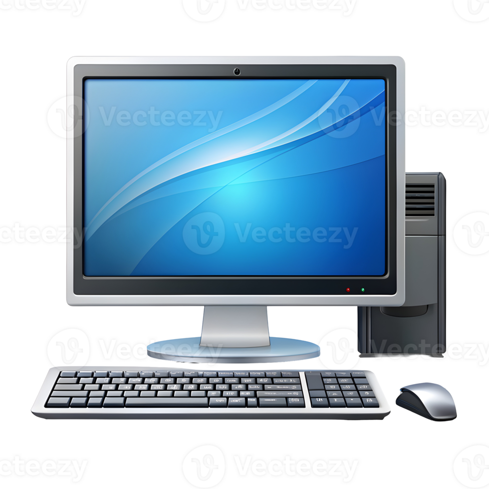 Sleek Desktop Computer Icon on a Transparent Background png