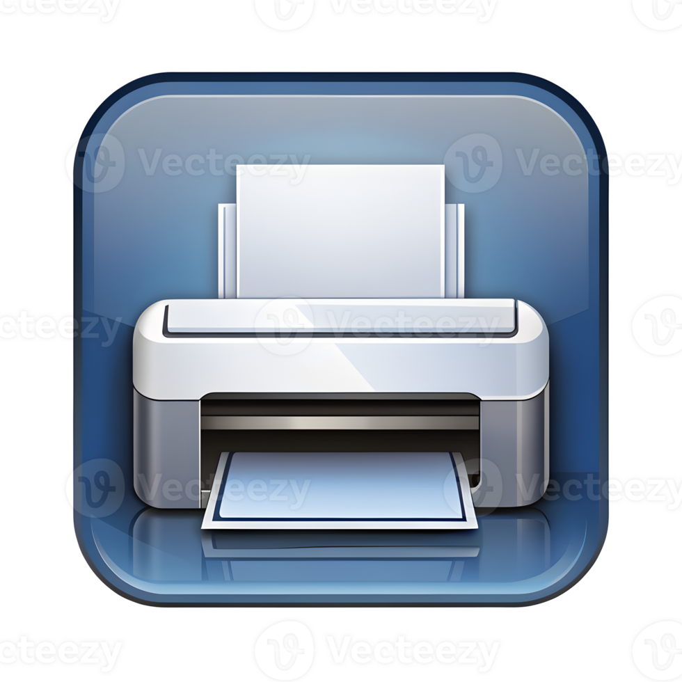 Printer Device Icon Sleek Design Isolated on Transparent Background png