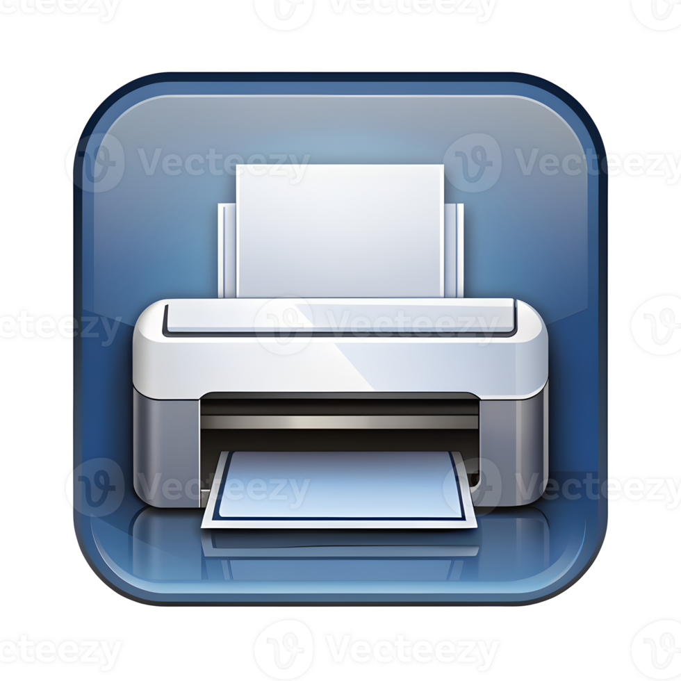 impressora dispositivo ícone lustroso Projeto isolado em transparente fundo png