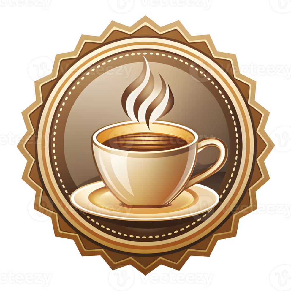 Modern Coffee Shop Logo with Artistic Touch on Transparent Background png