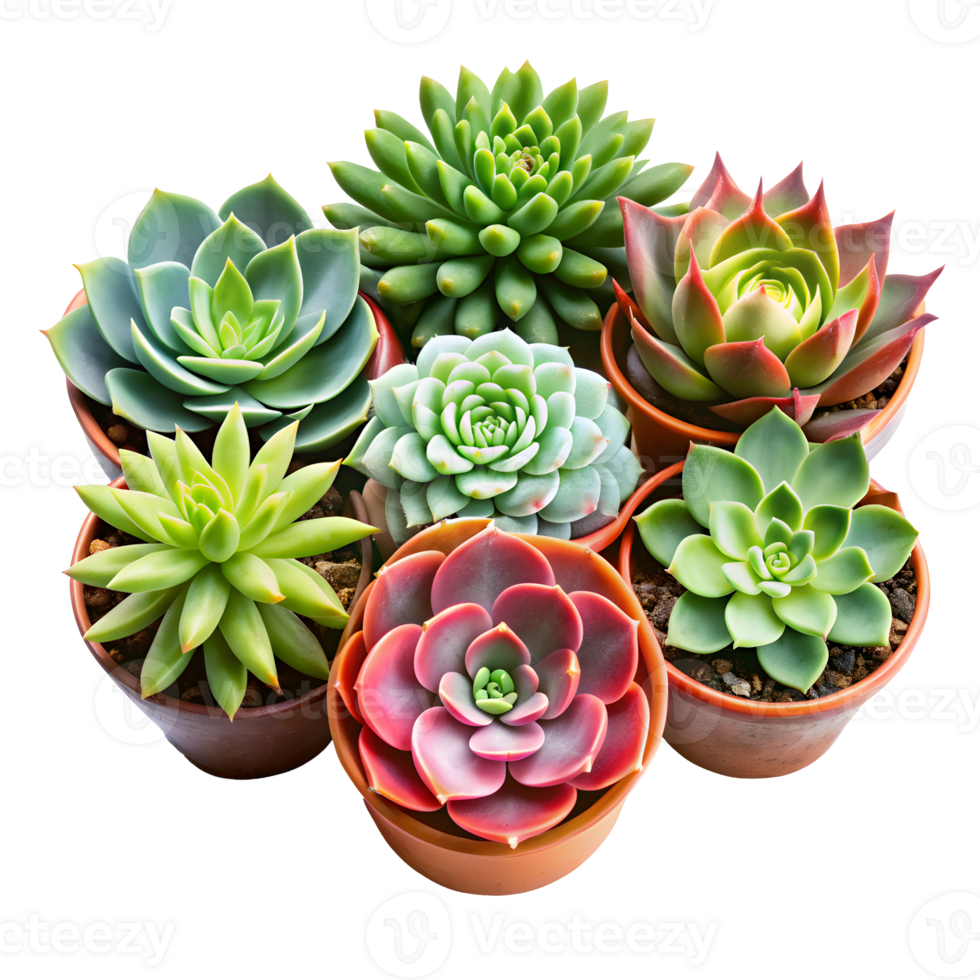 collection de plantes succulentes dans divers tailles isolé sur transparent Contexte png