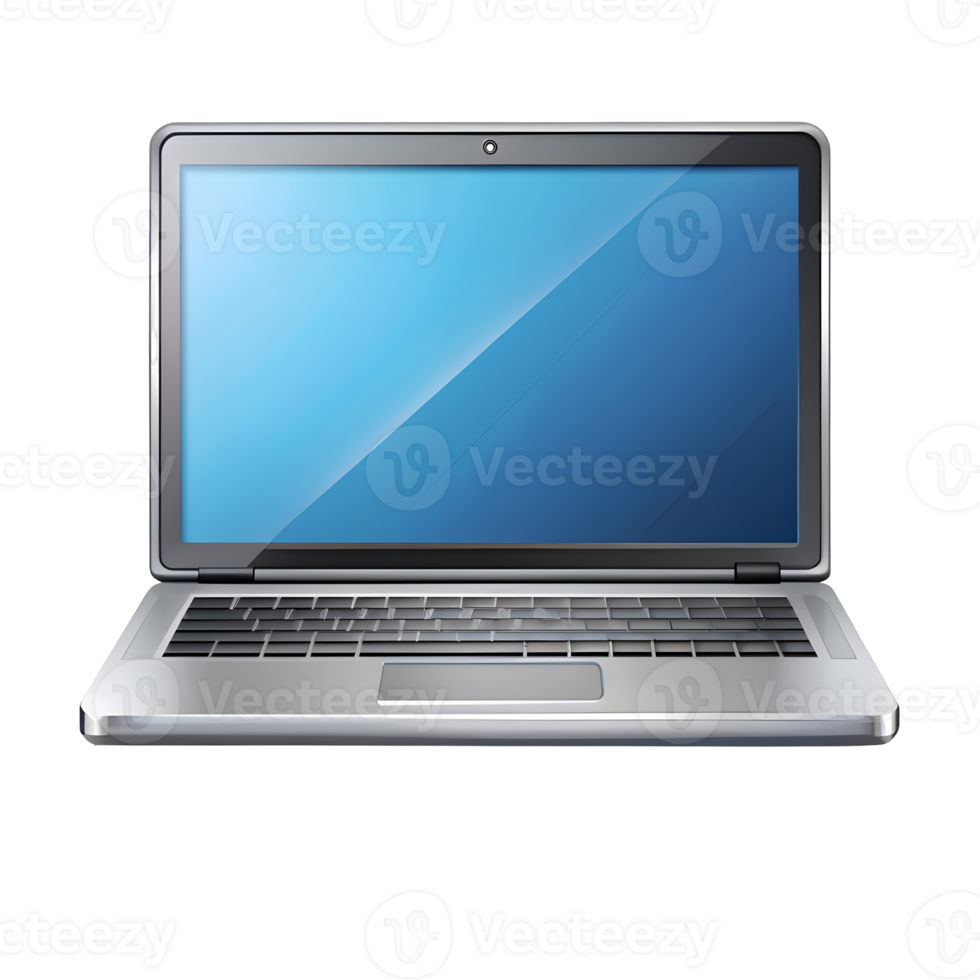 Sleek and Modern Laptop Setup Isolated on Transparent Background png