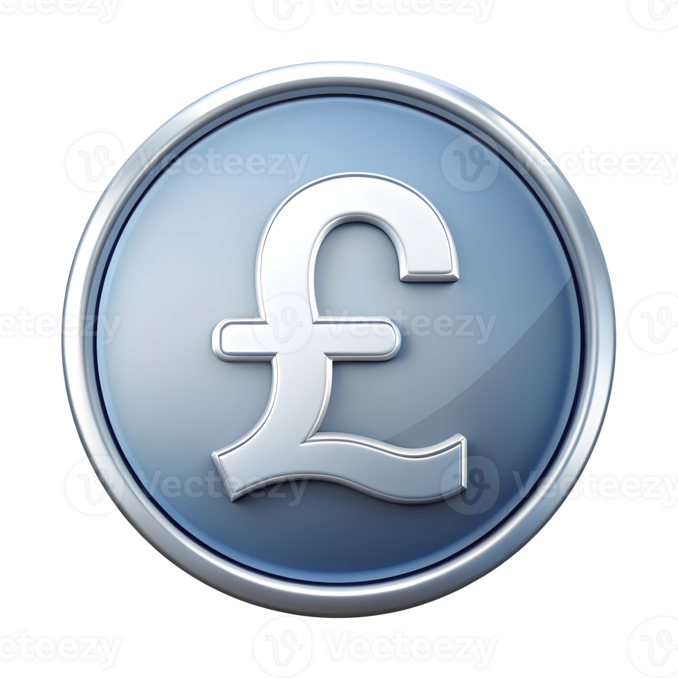 British Pound Currency Sign Icon on Transparent Background png