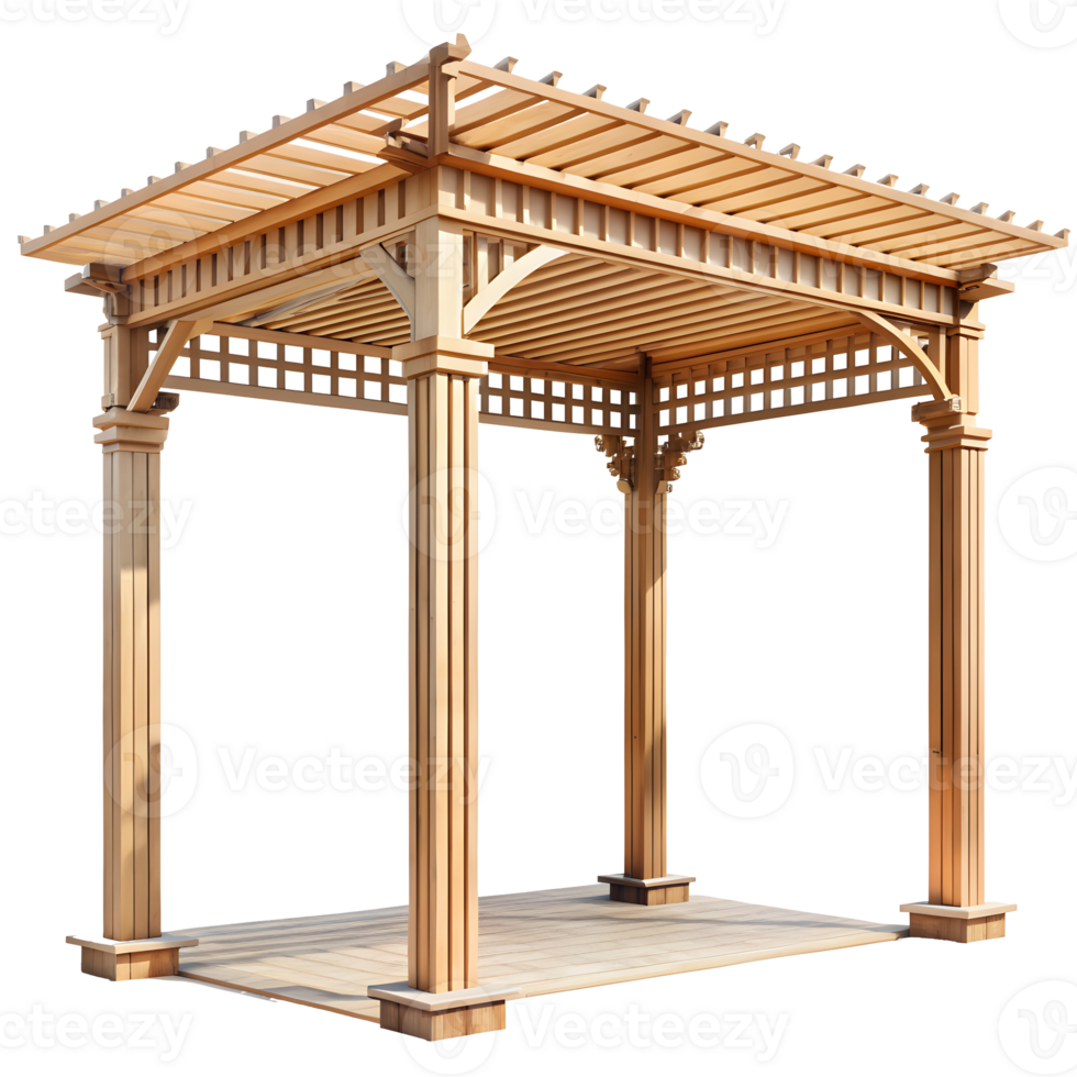Elegant Garden Pergola on Transparent Background png