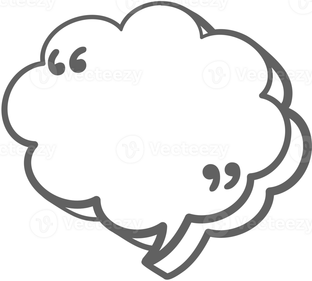 3d black and white color speech bubble balloon with quotation marks, icon sticker memo keyword planner text box banner png