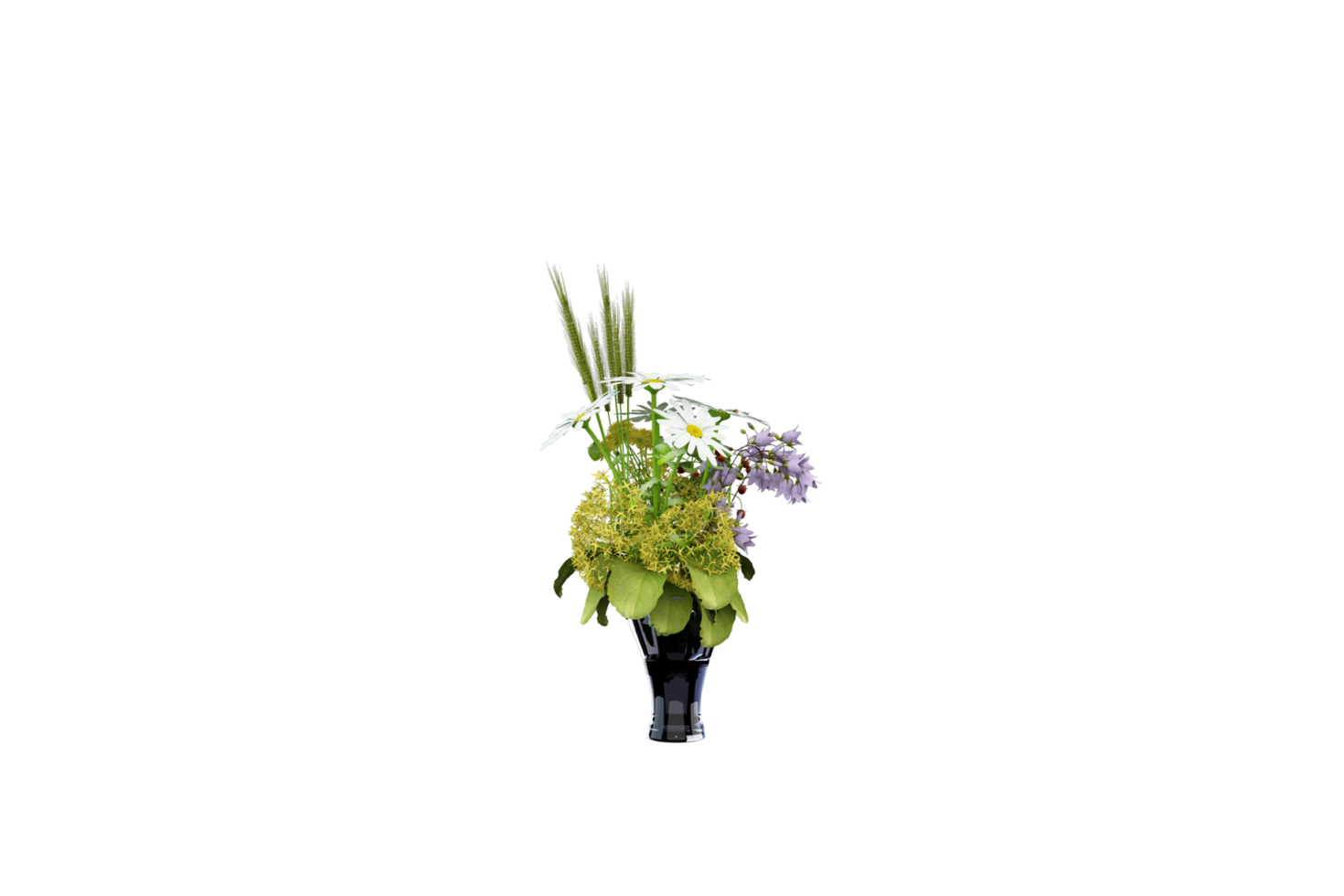 a vase with flowers on a transparent background png
