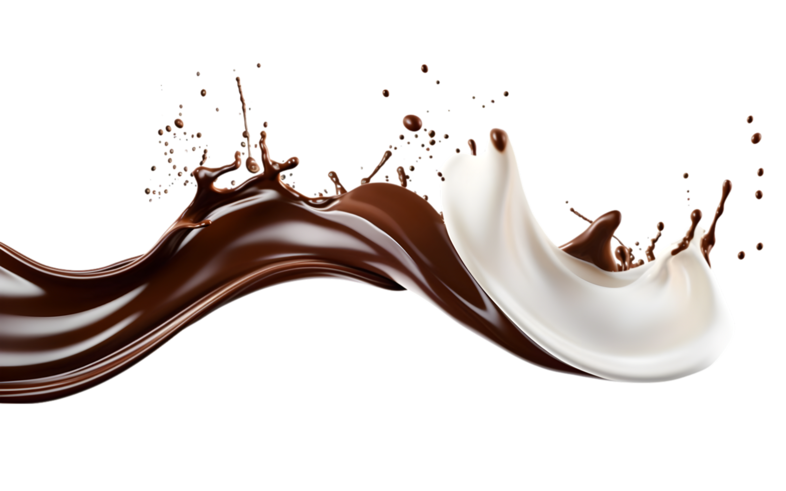 chocolate liquid splashing on a white background png