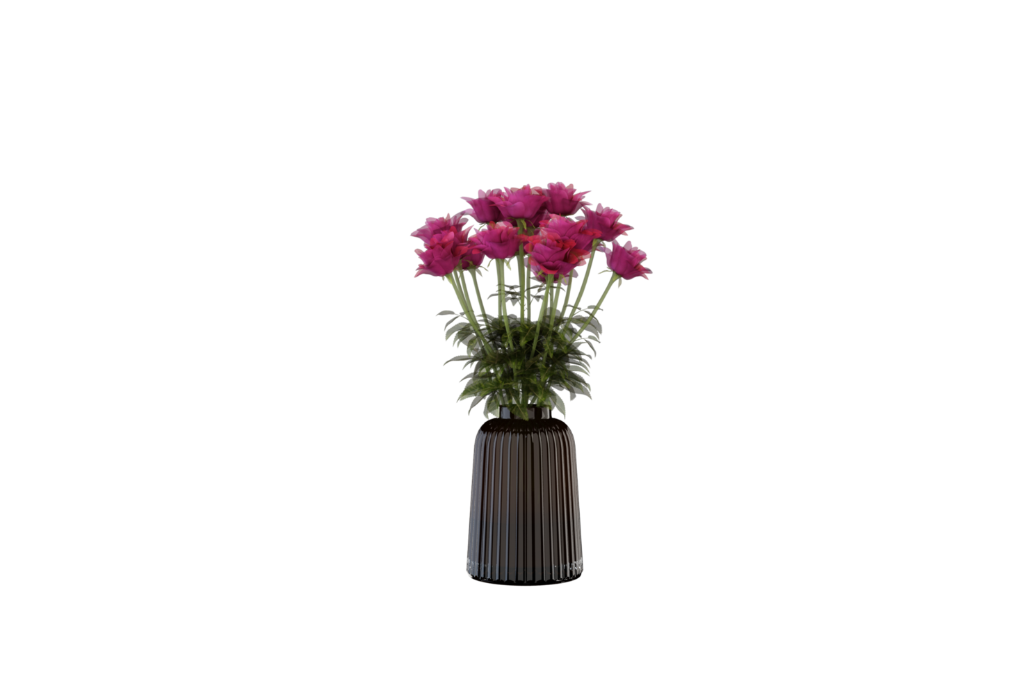 a vase with flowers on a transparent background png