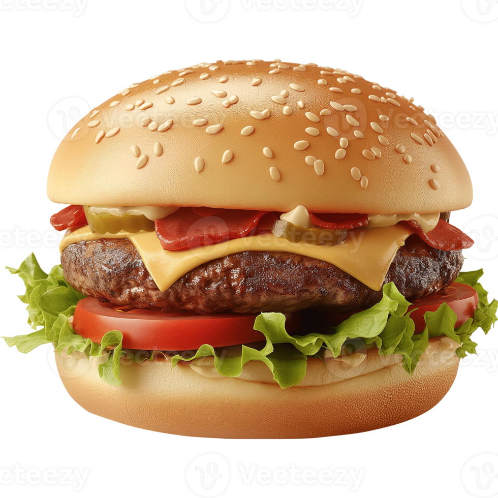 Hamburger - classico hamburger isolato su trasparente sfondo png
