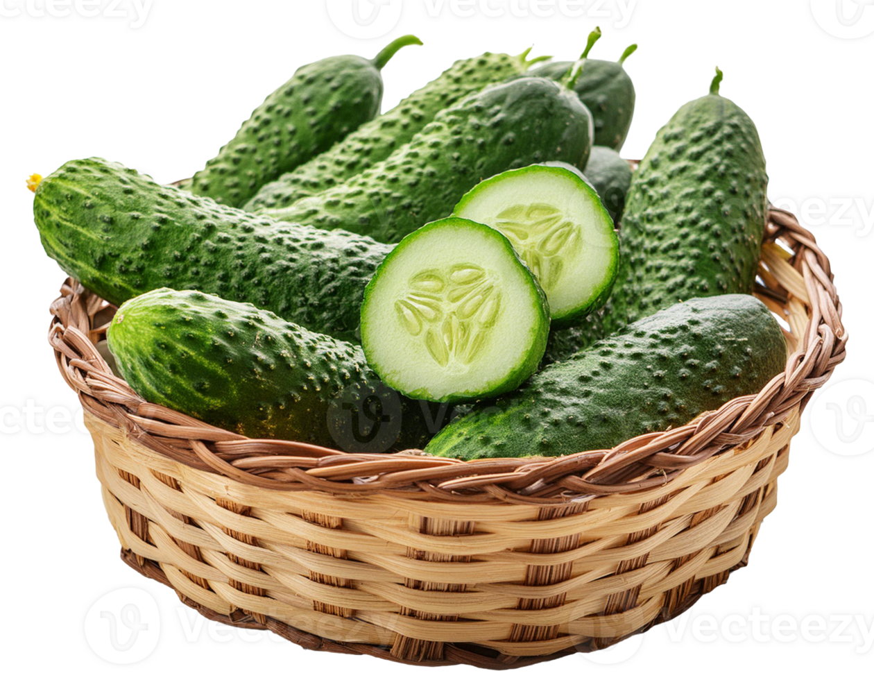 sweet fresh cucumber fruit on a transparent background png