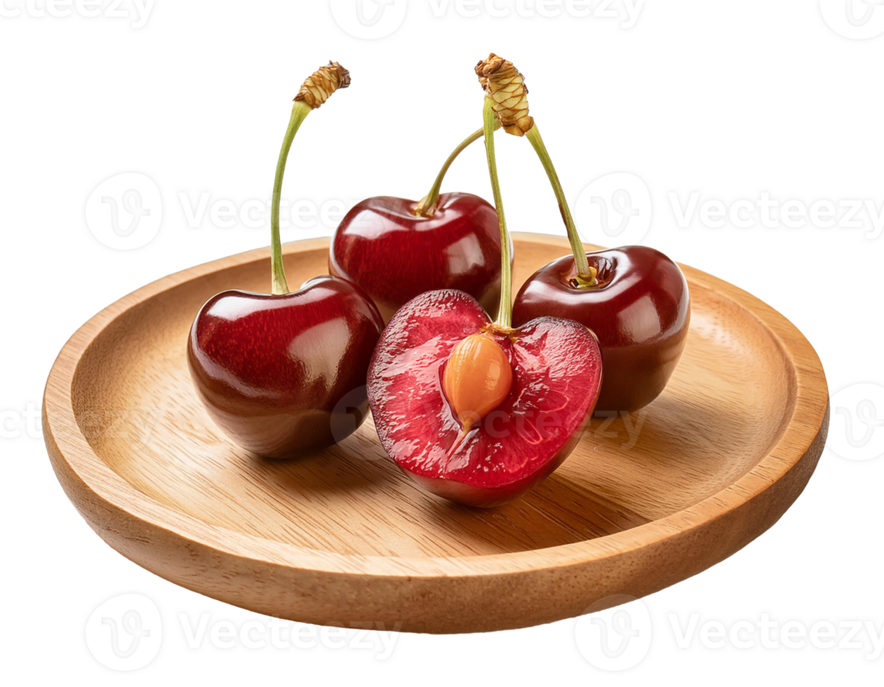 fresh cherries on a plate png