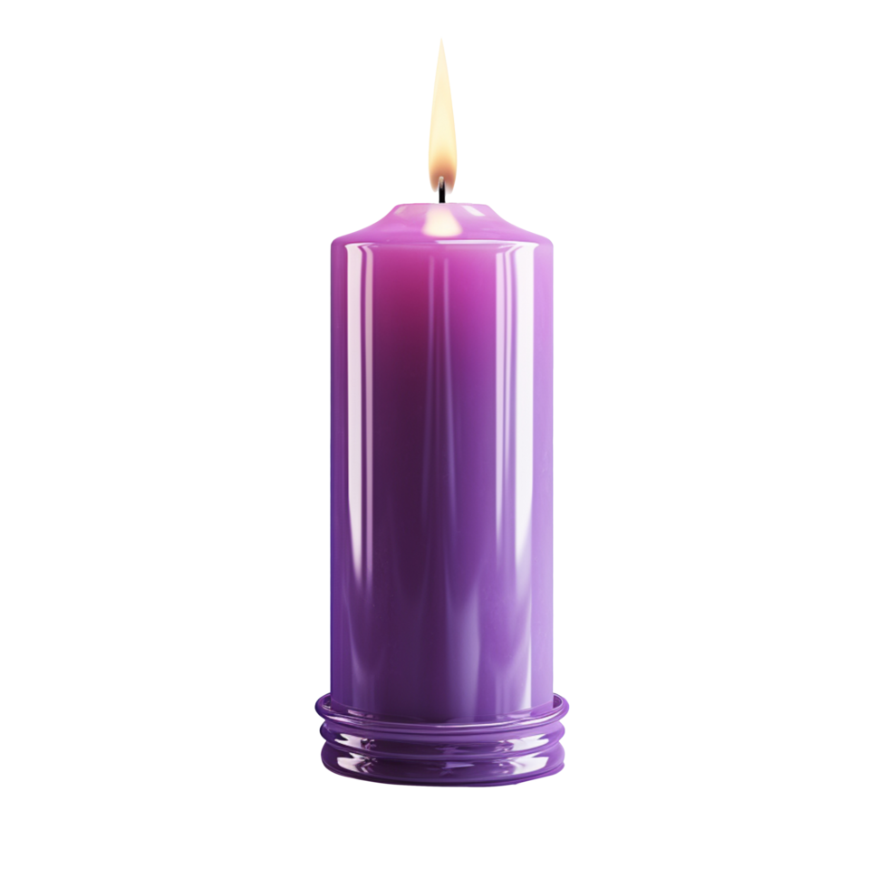 un ardiente púrpura vela aislado en transparente antecedentes png
