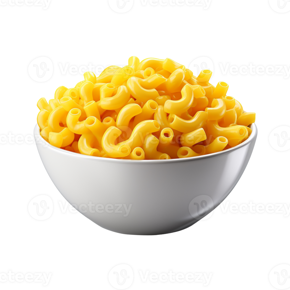 A delicious bowl of mac and cheese isolated on transparent background png
