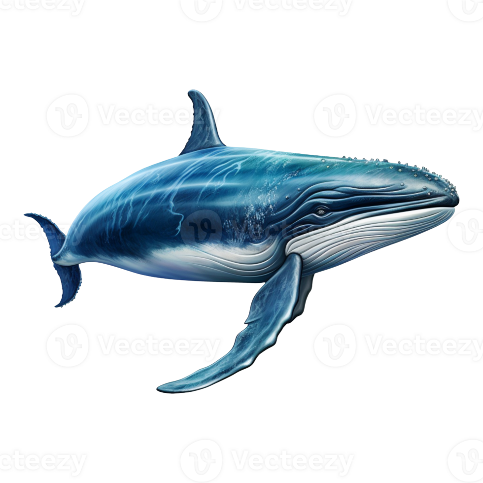 A blue whale isolated on transparent background png