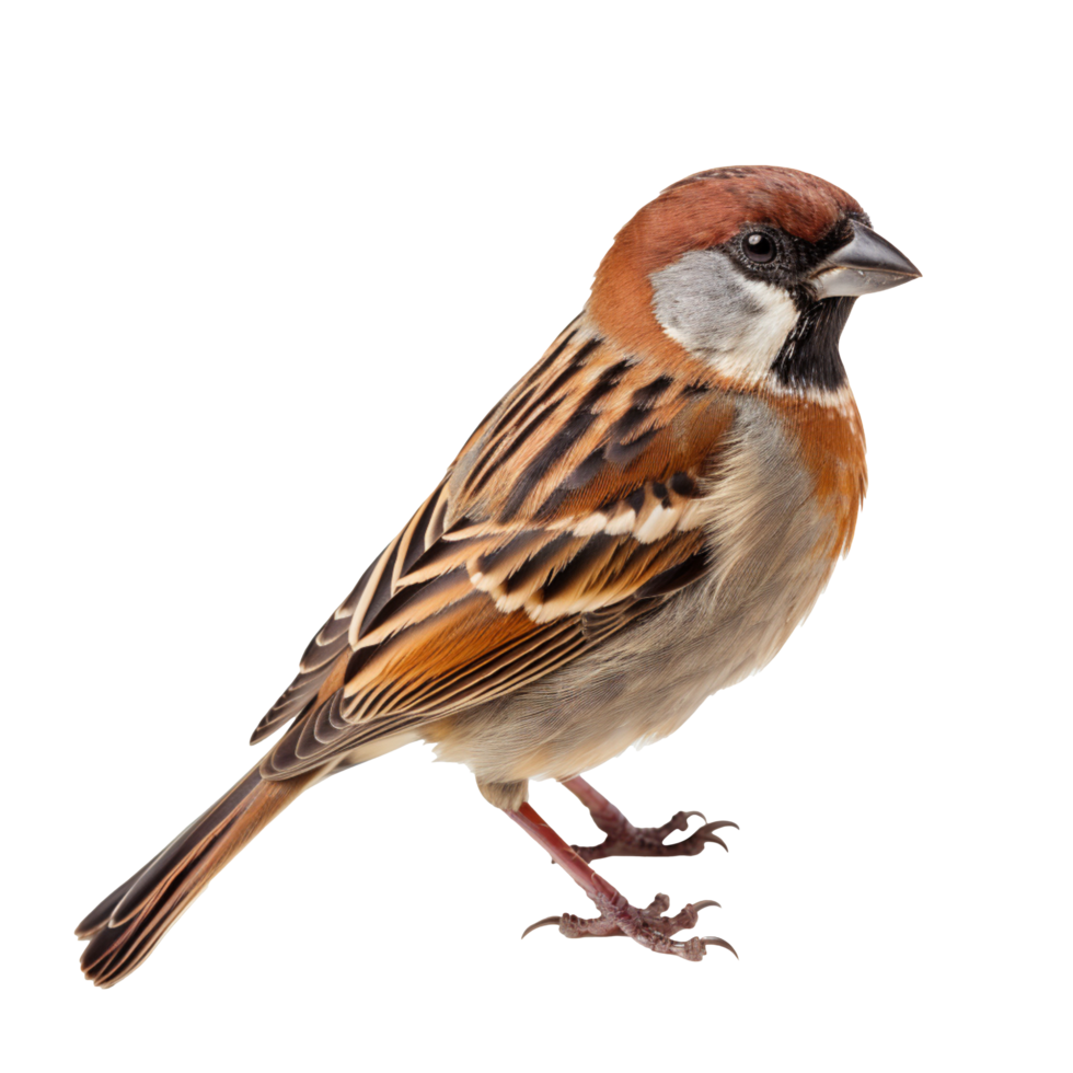 A cute sparrow isolated on transparent background png