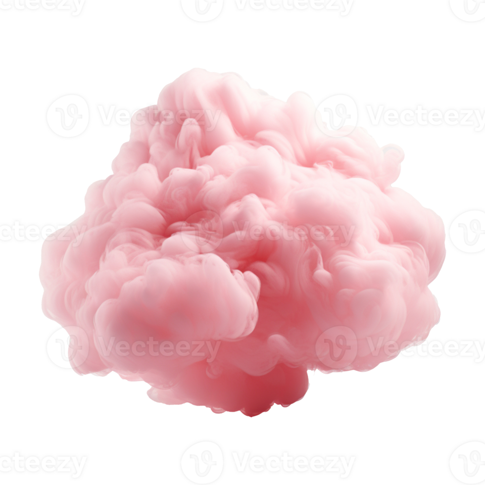 A beautiful pink cloud isolated on transparent background png