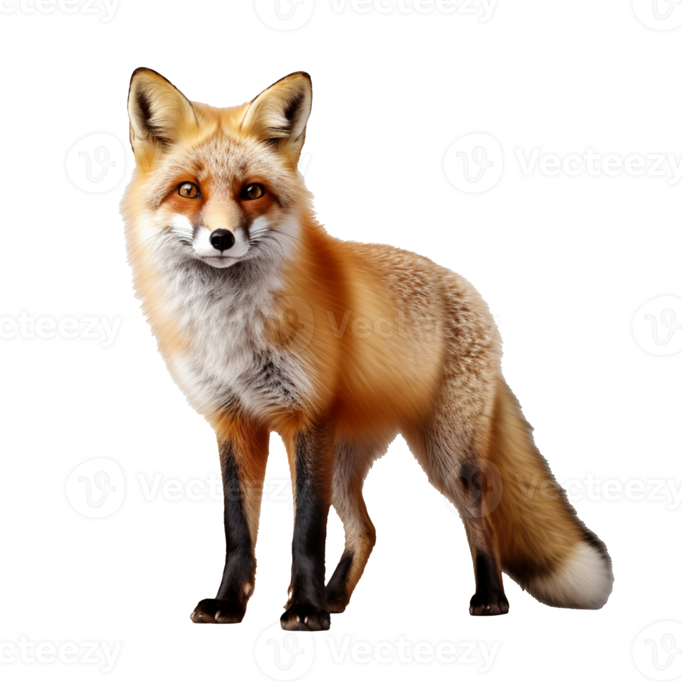 A cute fox isolated on transparent background png