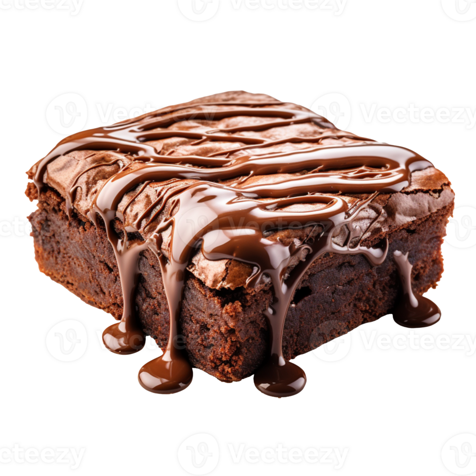A delicious chocolate brownie isolated on transparent background png