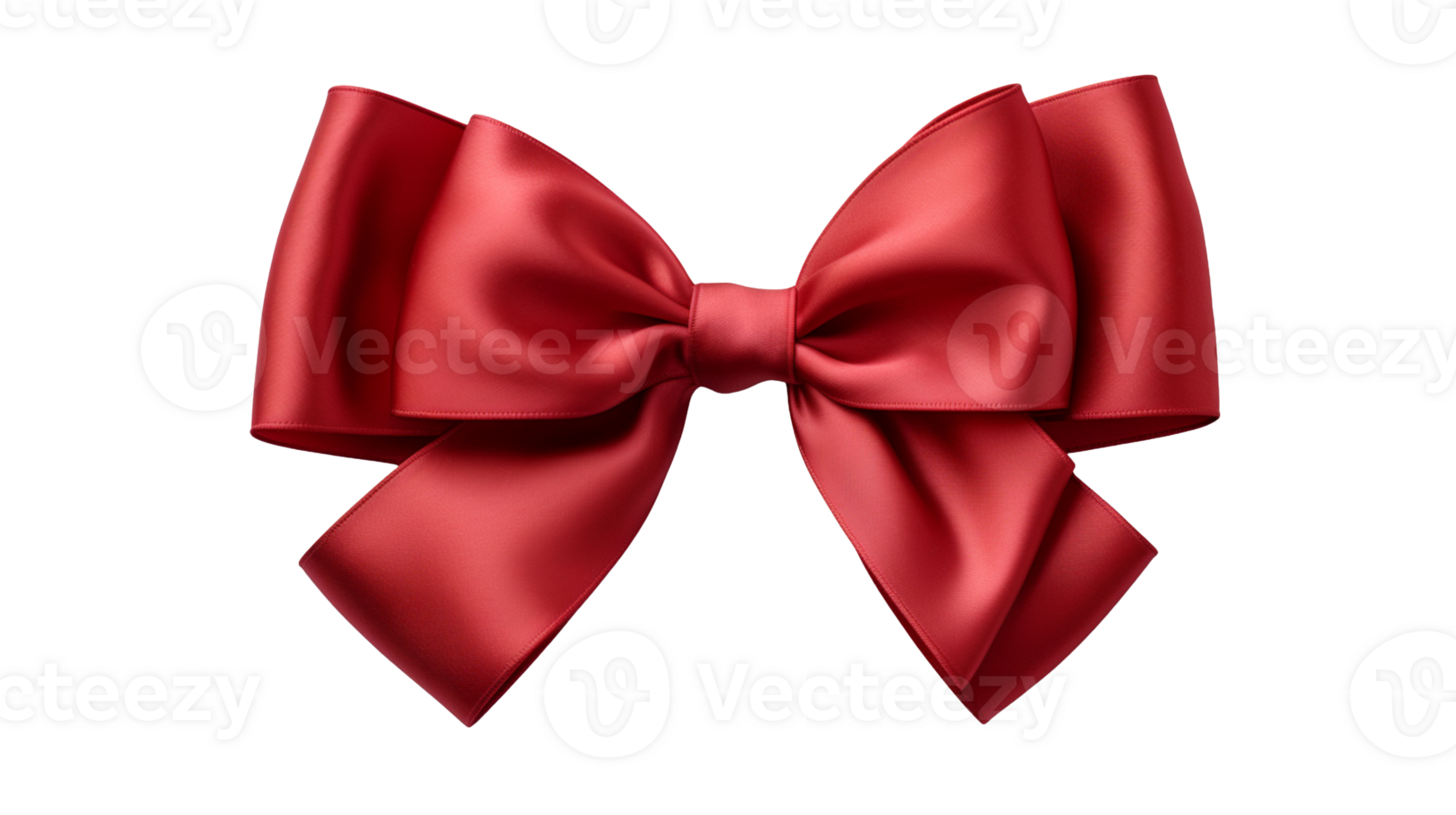 A large red ribbon bow isolated on transparent background png