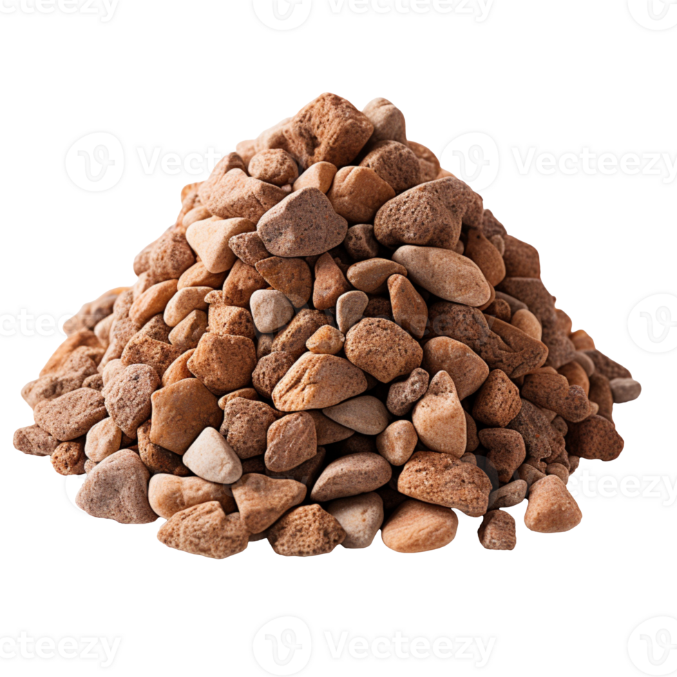 A mound of gravel isolated on transparent background png
