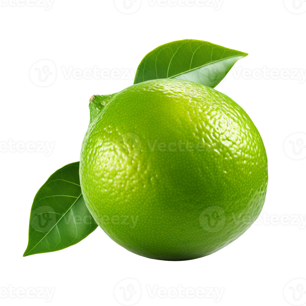 A Green Lemon isolated on transparent background png