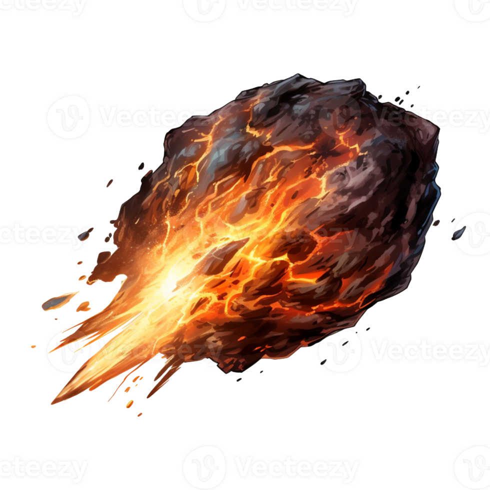 a meteor isolated on transparent background png