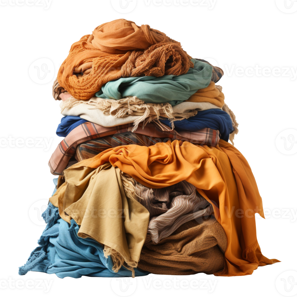 a pile of dirty clothes isolated on transparent background png