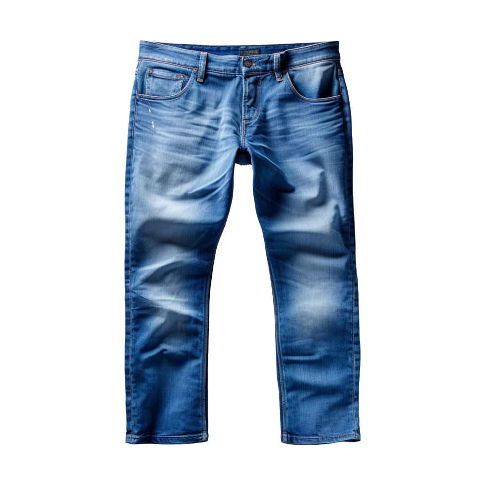 ein einer klassisch Blau Jeans isoliert auf transparent Hintergrund png