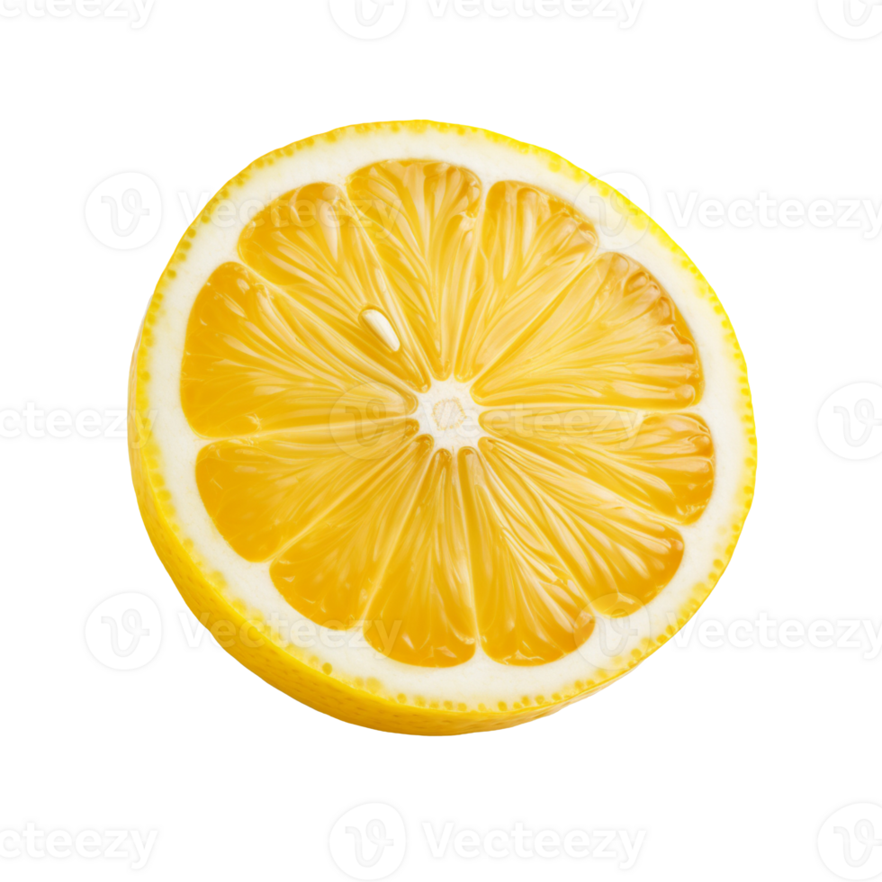 A half of yellow lemon isolated on transparent background png