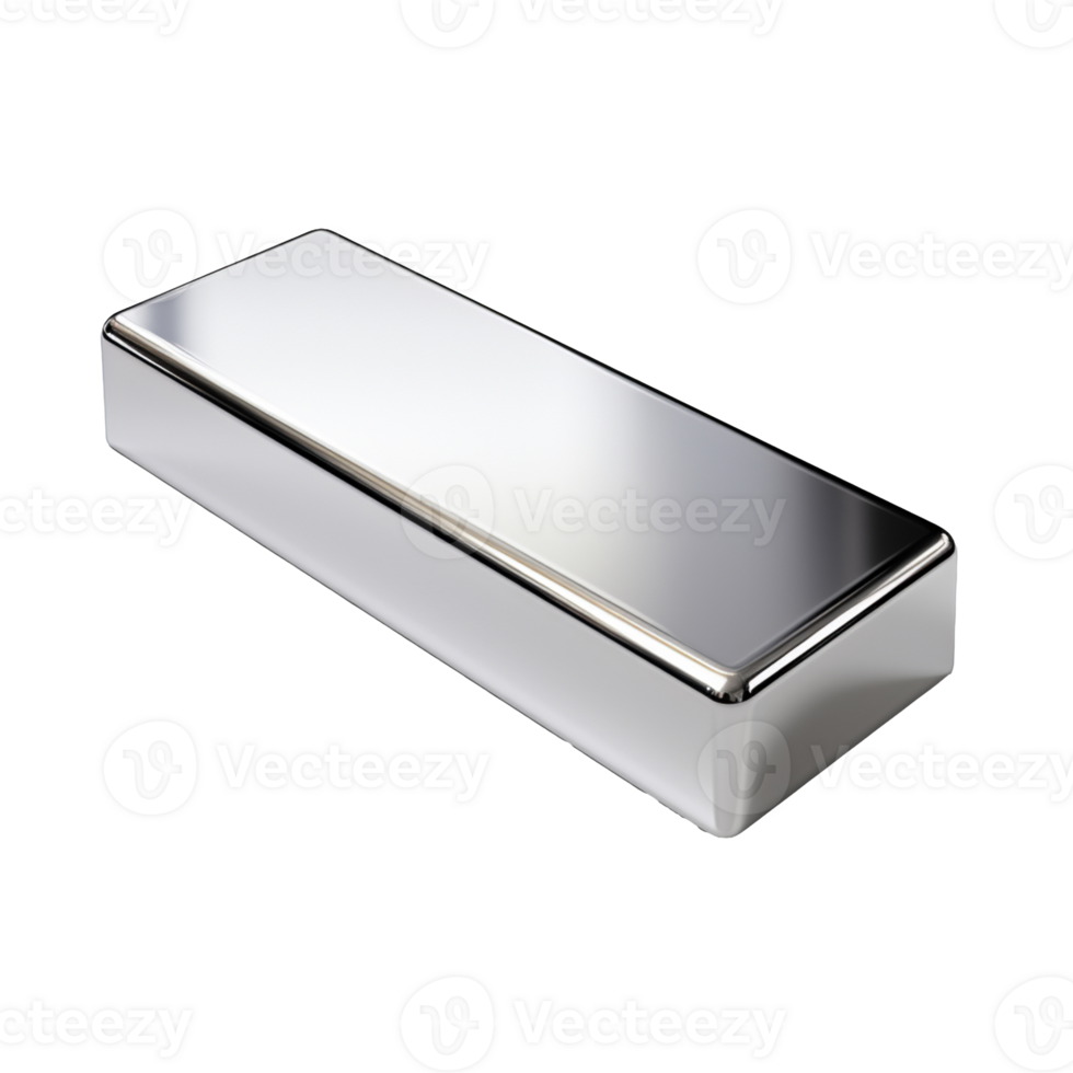 A silver bar isolated on transparent background png