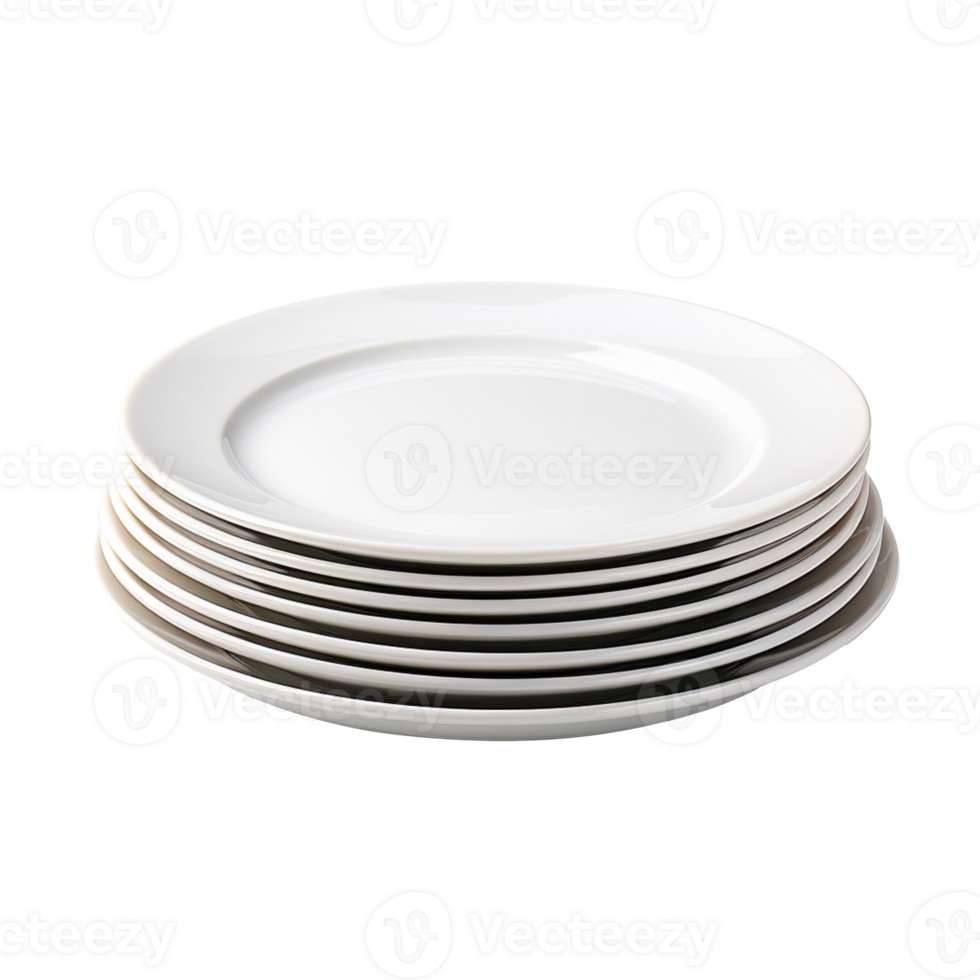 a stack of white plates isolated on transparent background png