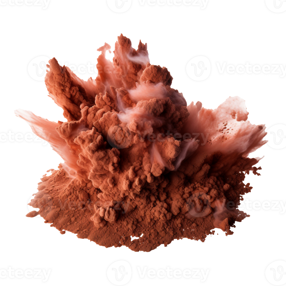 A Stunning Collision of Brown Powders isolated on transparent background png