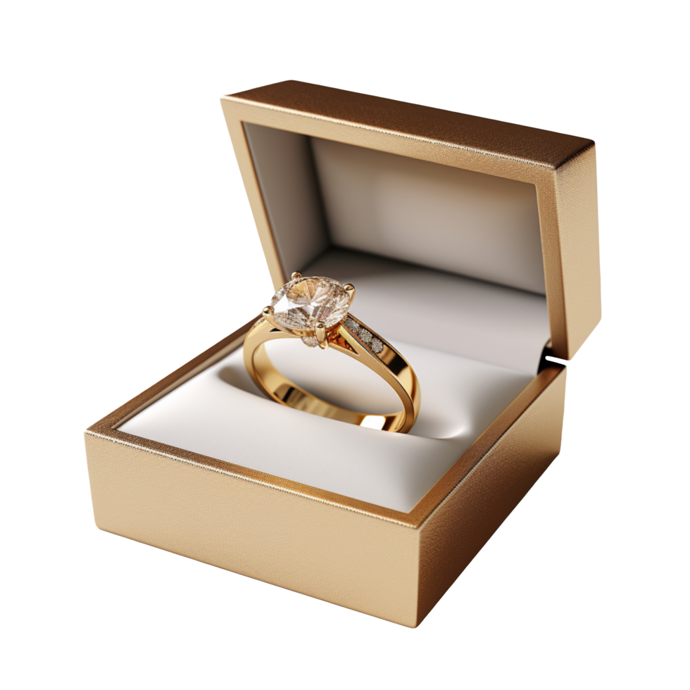 A wedding ring in a box isolated on transparent background 44812770 PNG