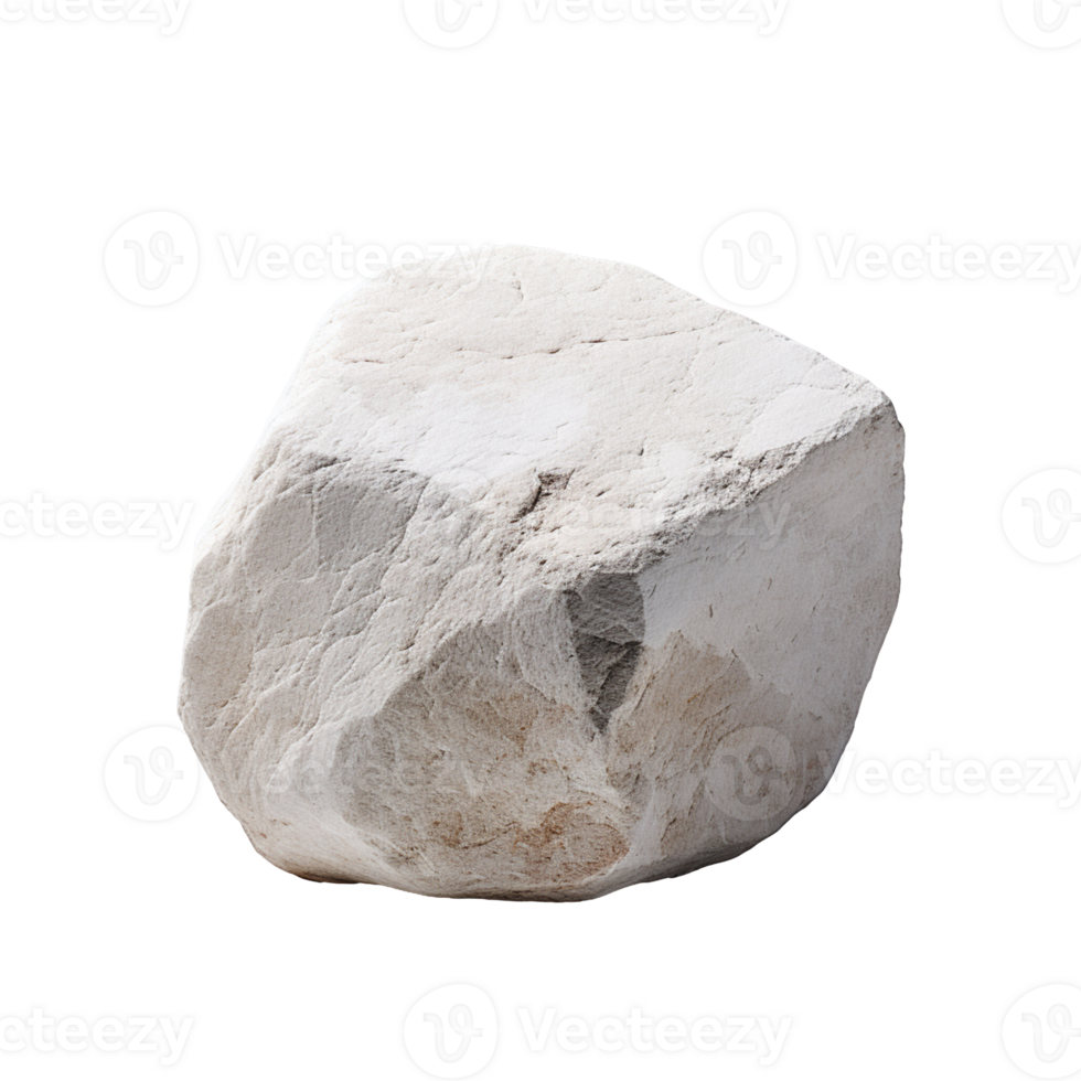 A white stone isolated on transparent background png