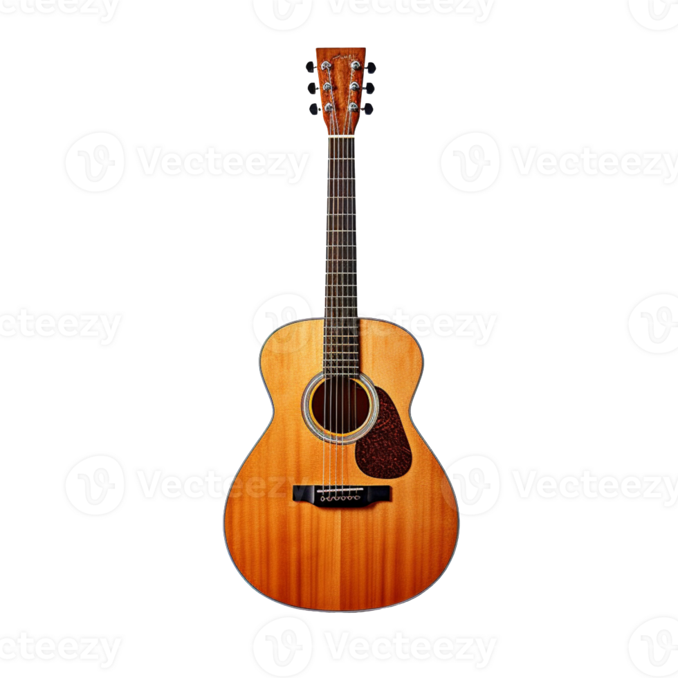 Acoustic guitar isolated on transparent background png