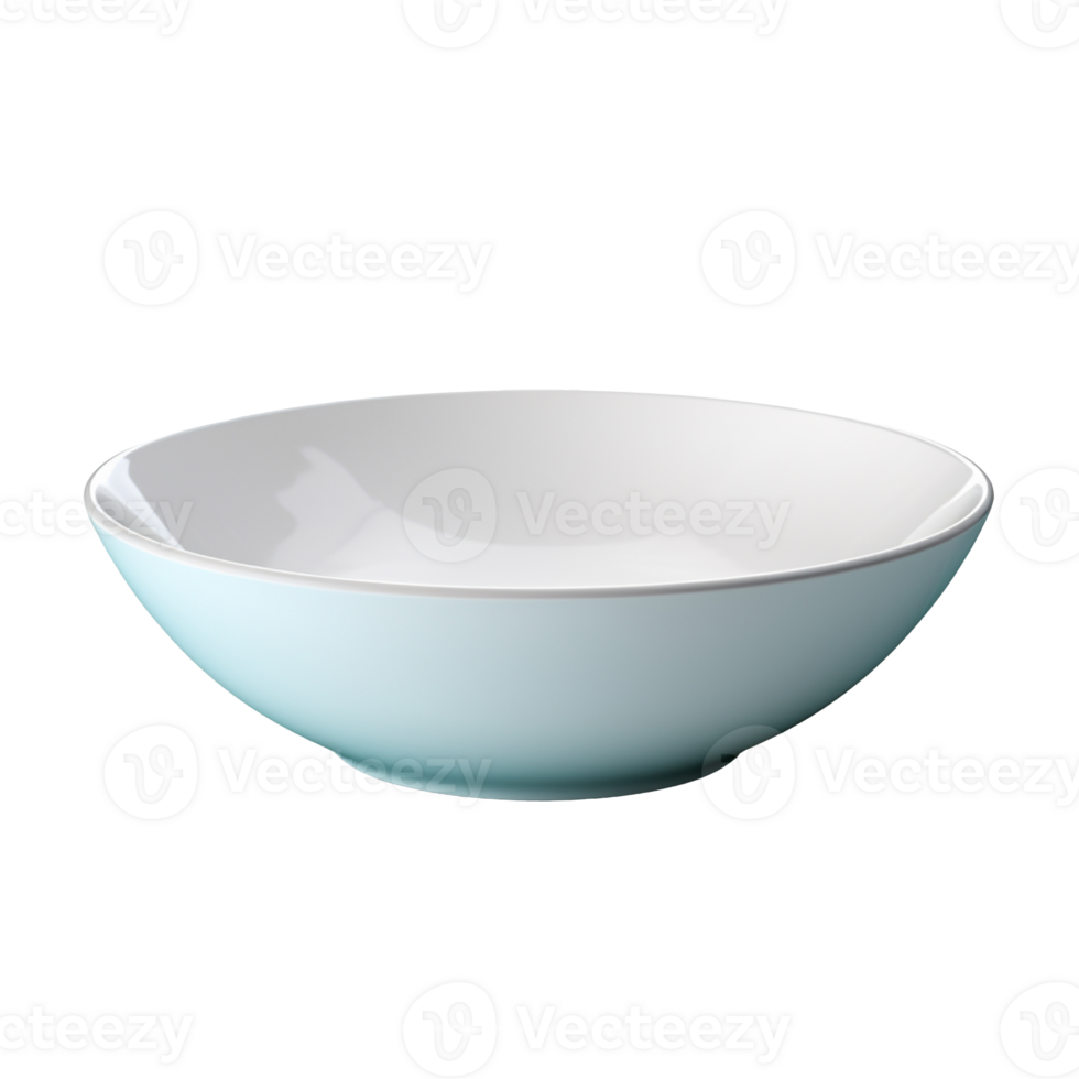 An empty white bowl isolated on transparent background png