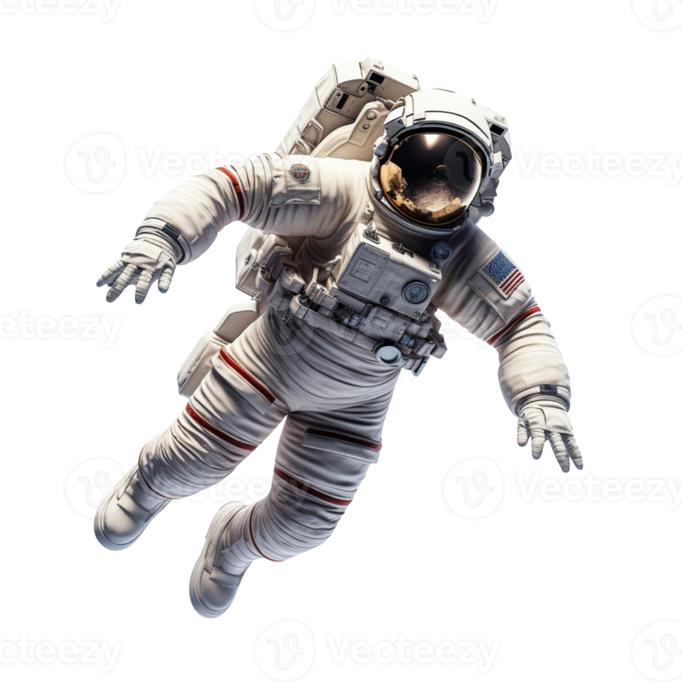 Astronaut floating in space isolated on transparent background png