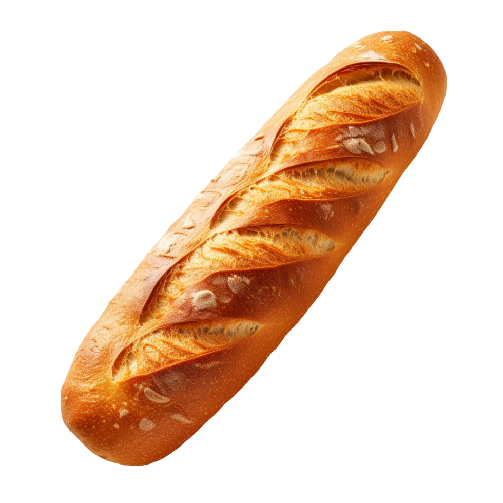 baguette bread loaf isolated on transparent background png