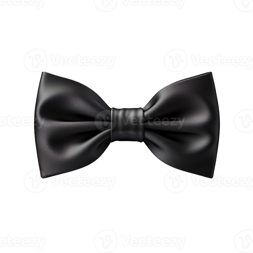 Black bow tie isolated on transparent background png
