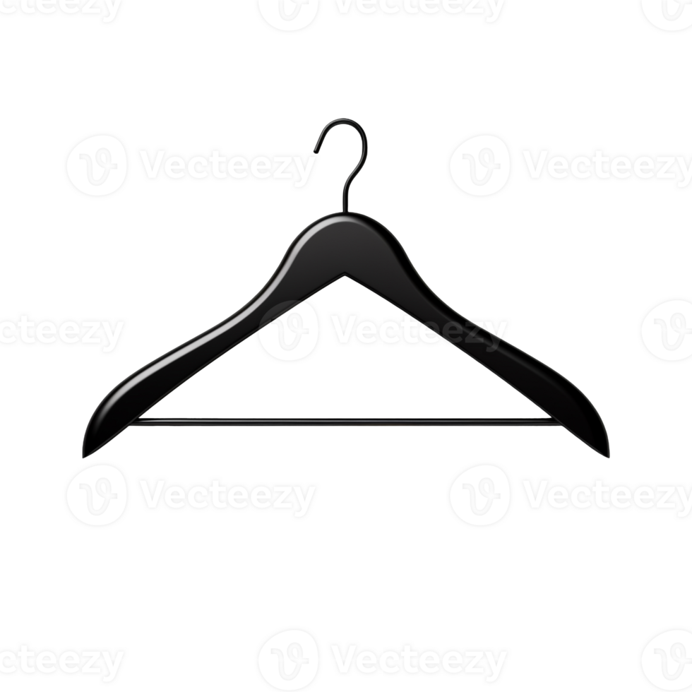 Black clothes hanger isolated on transparent background png