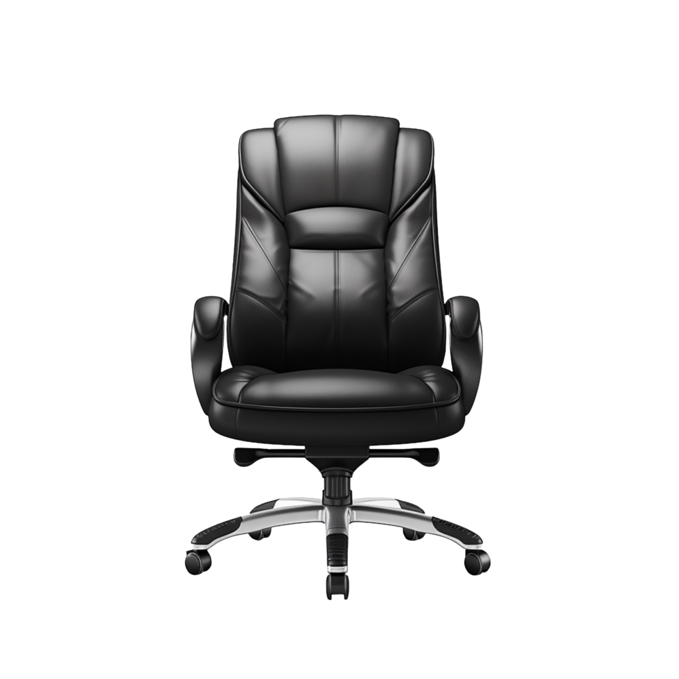 schwarz Exekutive Leder Stuhl isoliert auf transparent Hintergrund png