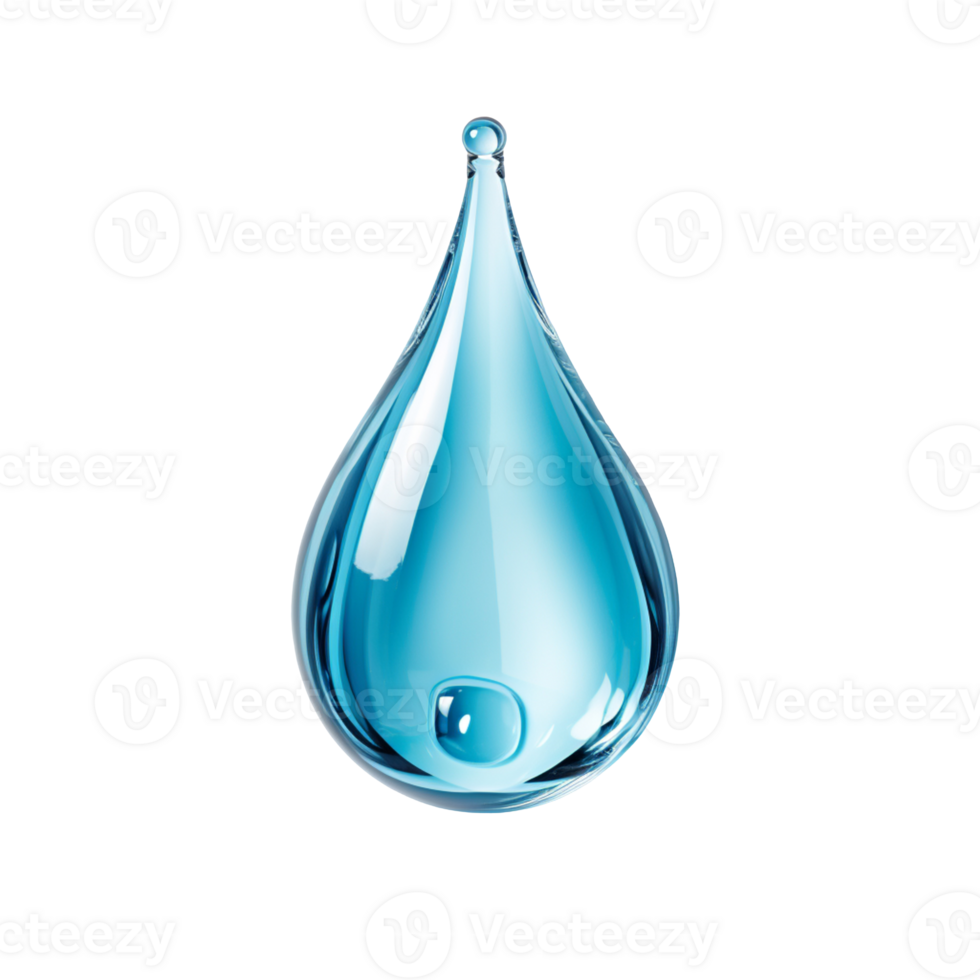 Beautiful water drop isolated on transparent background png